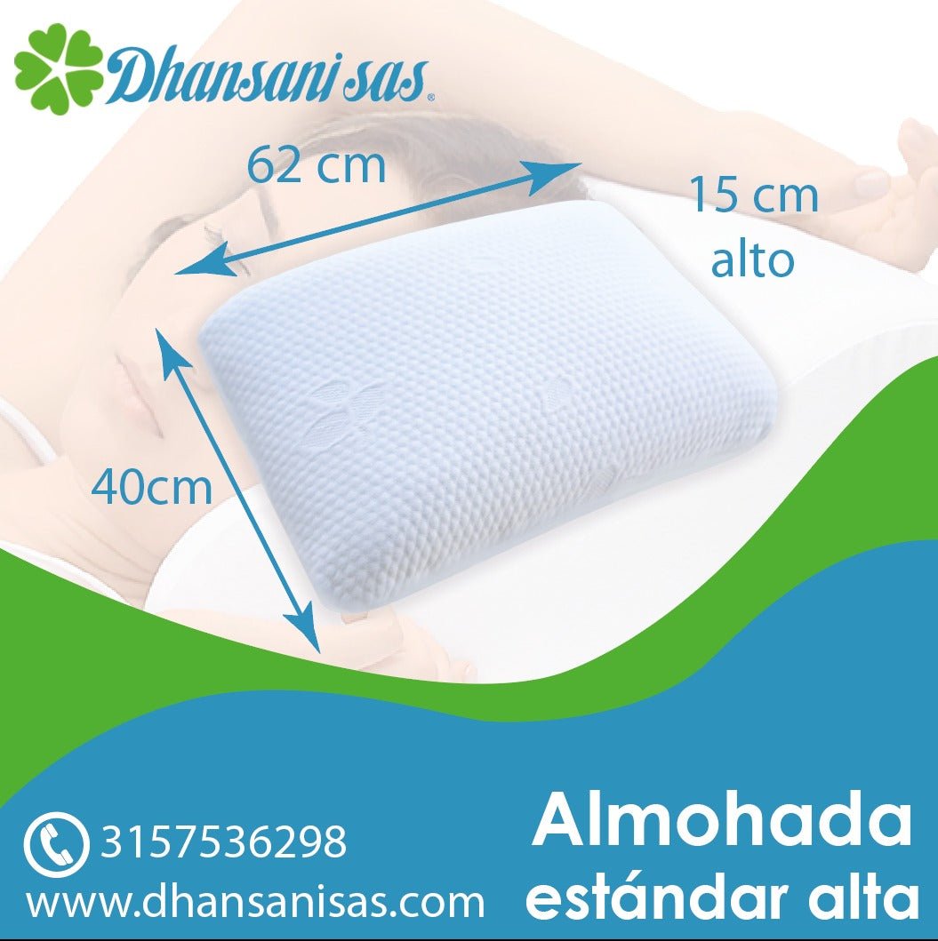 Set X 2 Almohada Visco - Smart Con Memoria - Estándar Alta (15 cms de alto) - Almohadas Dhansani