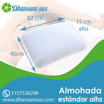 Set X 2 Almohada Visco - Smart Con Memoria - Estándar Alta (15 cms de alto) - Almohadas Dhansani