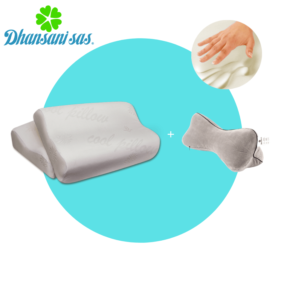 Setx2 Almohadas cervicales Altas + Cojín Cervi lumbar - Almohadas Dhansani